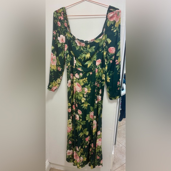 Reformation Sigmund Dress in Belvedere Green Floral - Picture 6 of 8